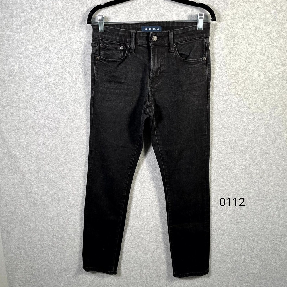 Aeropostale Skinny Jeans Mens 29x30 Black Excellent Stretch Denim